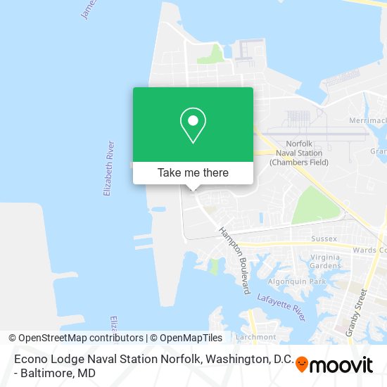 Mapa de Econo Lodge Naval Station Norfolk