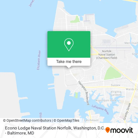 Mapa de Econo Lodge Naval Station Norfolk