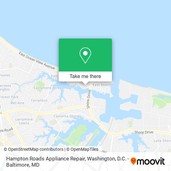 Hampton Roads Appliance Repair map