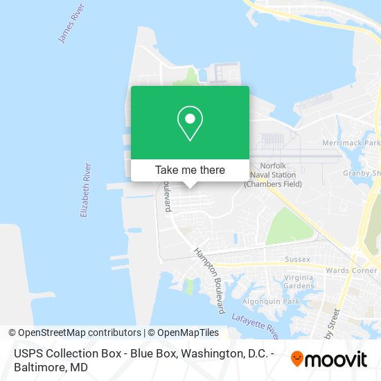 USPS Collection Box - Blue Box map