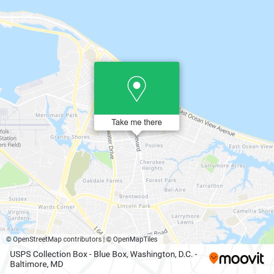 USPS Collection Box - Blue Box map