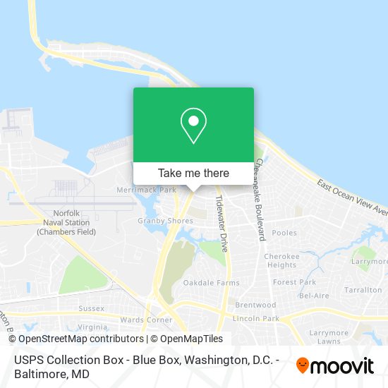 USPS Collection Box - Blue Box map