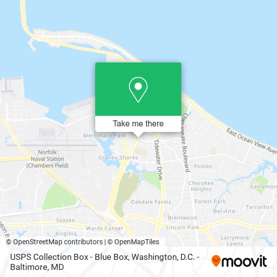 USPS Collection Box - Blue Box map