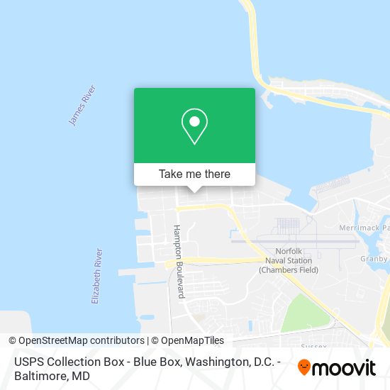 USPS Collection Box - Blue Box map
