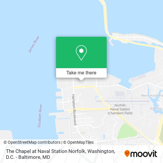 The Chapel at Naval Station Norfolk map