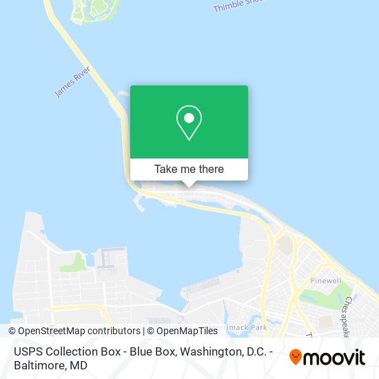 Mapa de USPS Collection Box - Blue Box