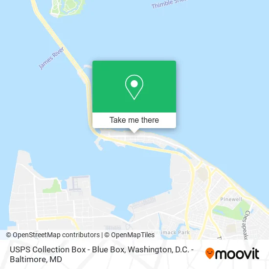 Mapa de USPS Collection Box - Blue Box