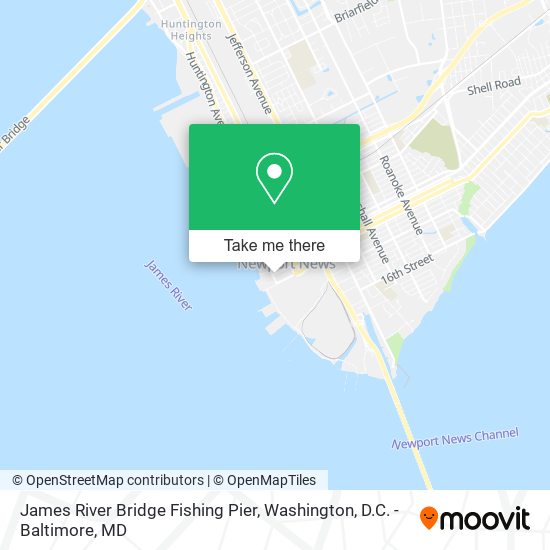 James River Bridge Fishing Pier map