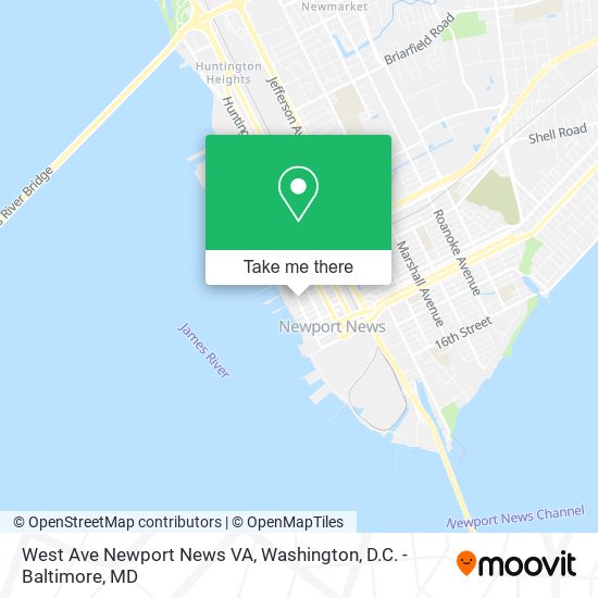 Mapa de West Ave Newport News VA