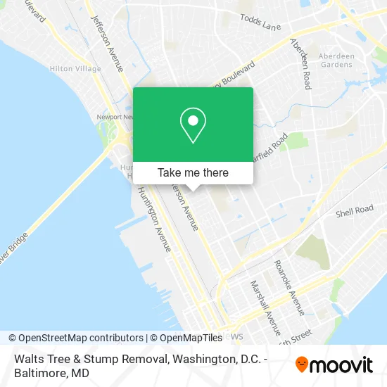 Walts Tree & Stump Removal map
