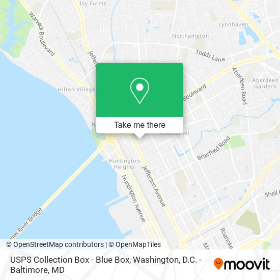 Mapa de USPS Collection Box - Blue Box