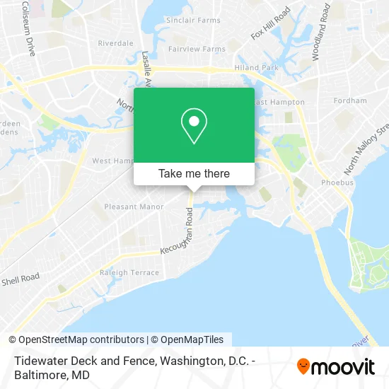 Mapa de Tidewater Deck and Fence