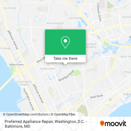 Preferred Appliance Repair map