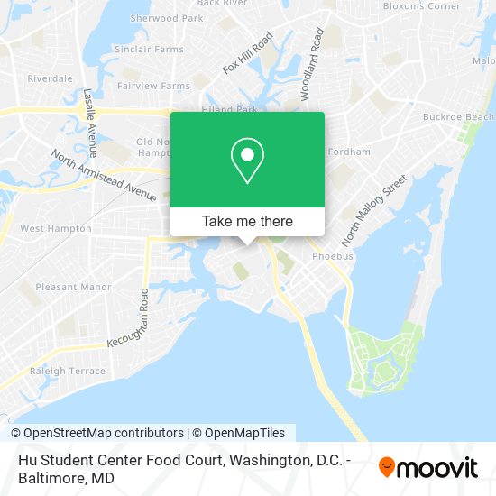 Hu Student Center Food Court map