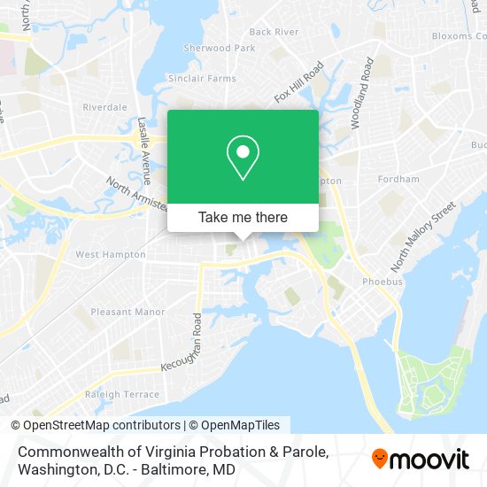 Commonwealth of Virginia Probation & Parole map