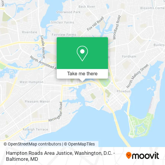 Mapa de Hampton Roads Area Justice