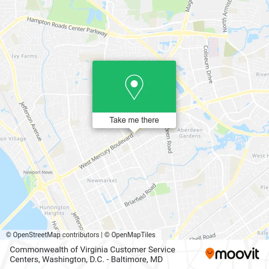 Commonwealth of Virginia Customer Service Centers map