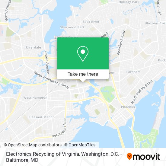 Electronics Recycling of Virginia map