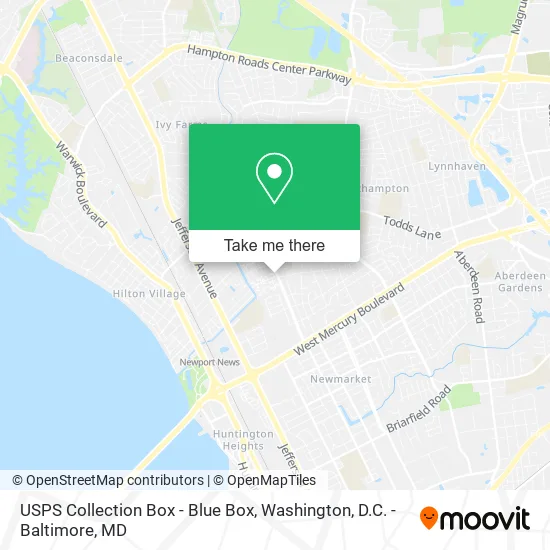 Mapa de USPS Collection Box - Blue Box
