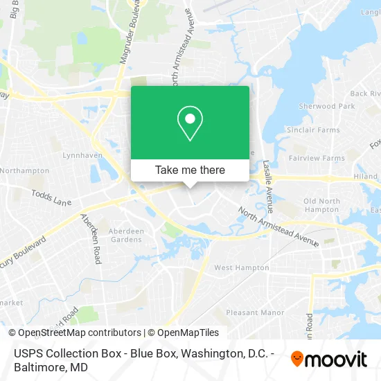 Mapa de USPS Collection Box - Blue Box
