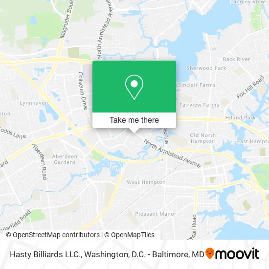 Hasty Billiards LLC. map