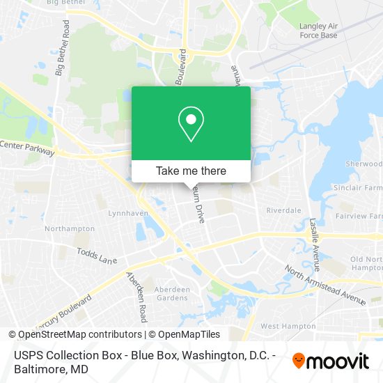 Mapa de USPS Collection Box - Blue Box