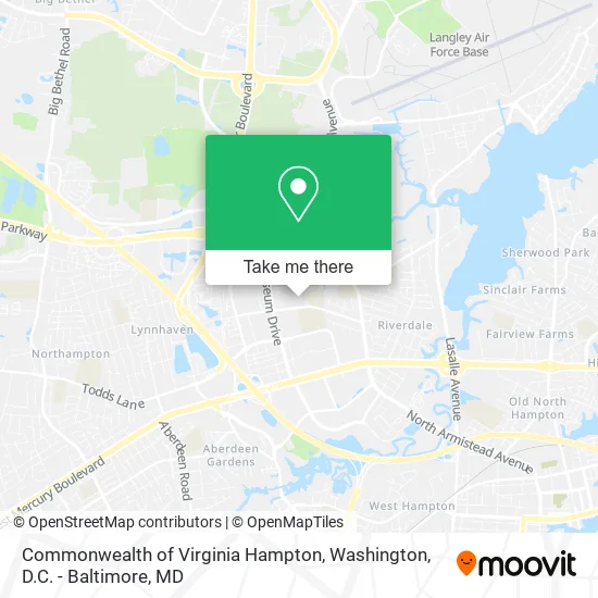 Commonwealth of Virginia Hampton map