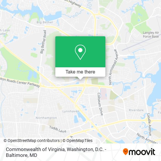 Mapa de Commonwealth of Virginia