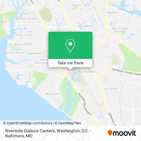Riverside Dialysis Centers map