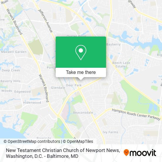 New Testament Christian Church of Newport News map