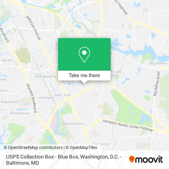 Mapa de USPS Collection Box - Blue Box