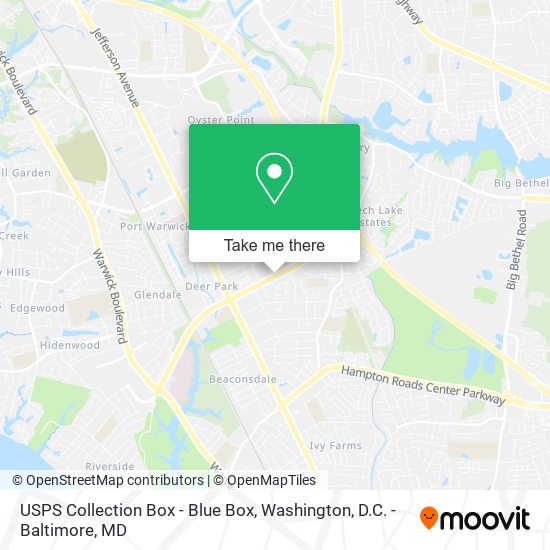 USPS Collection Box - Blue Box map