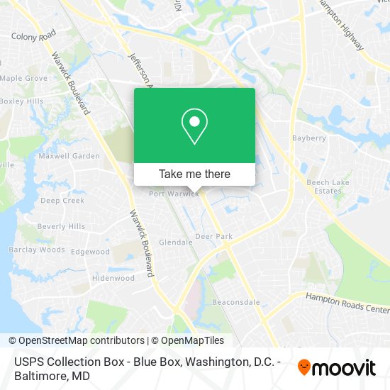 USPS Collection Box - Blue Box map