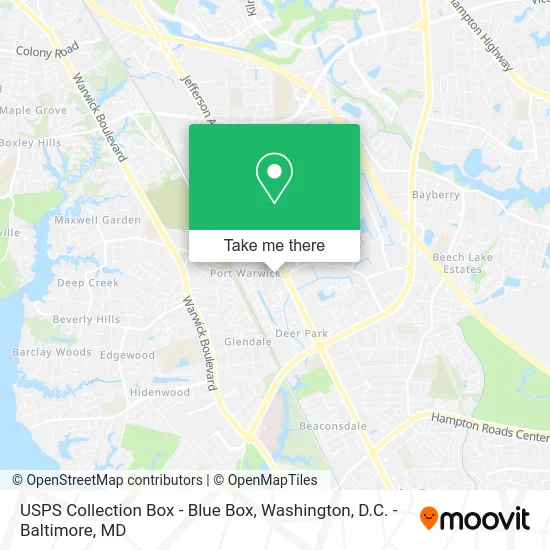 USPS Collection Box - Blue Box map