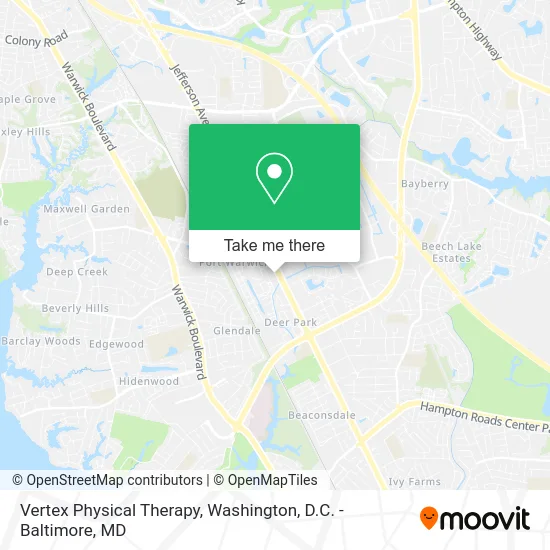 Vertex Physical Therapy map