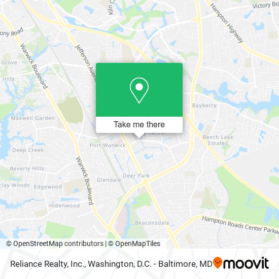 Reliance Realty, Inc. map