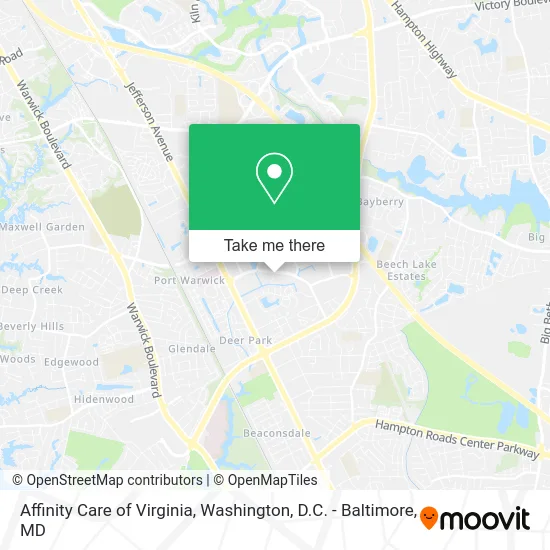 Affinity Care of Virginia map