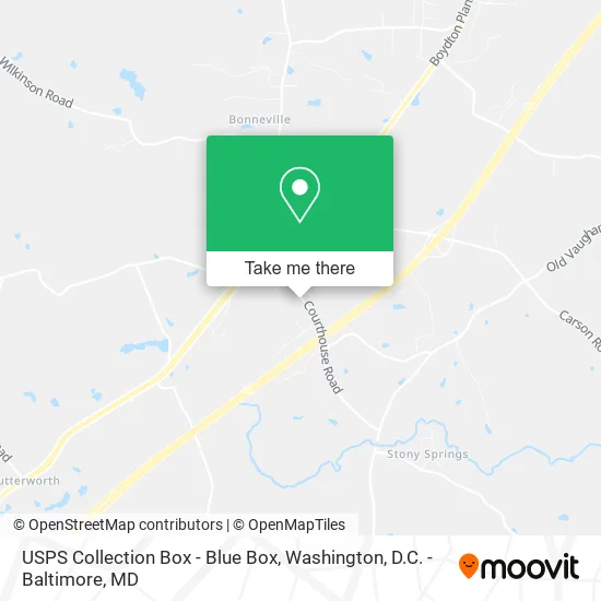 Mapa de USPS Collection Box - Blue Box