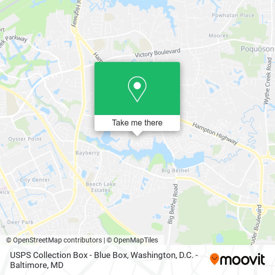 Mapa de USPS Collection Box - Blue Box