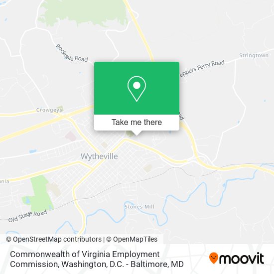 Commonwealth of Virginia Employment Commission map