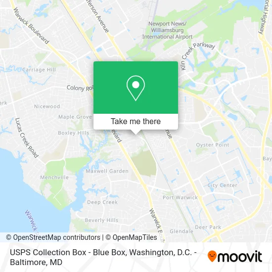 USPS Collection Box - Blue Box map