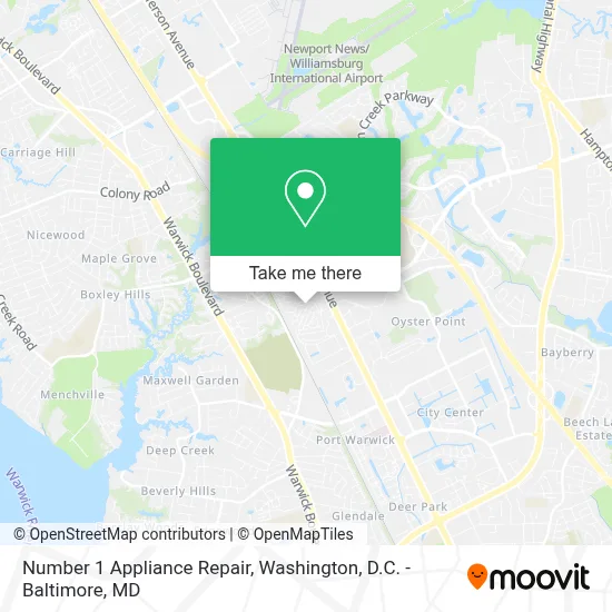 Number 1 Appliance Repair map