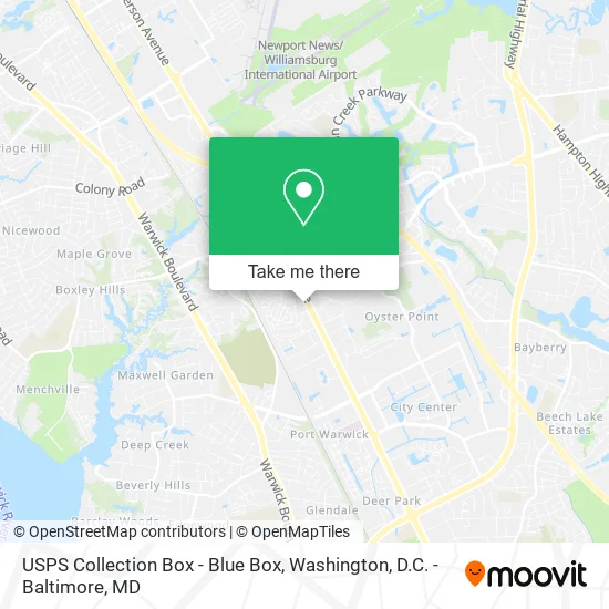 Mapa de USPS Collection Box - Blue Box