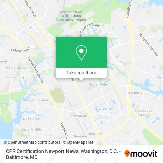 Mapa de CPR Certification Newport News