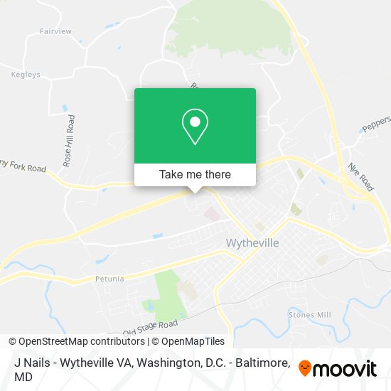 J Nails - Wytheville VA map