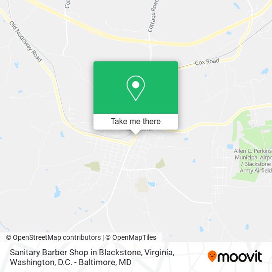Sanitary Barber Shop in Blackstone, Virginia map