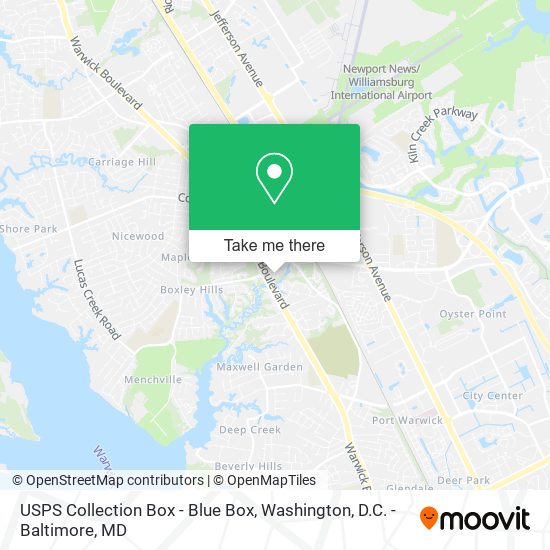 USPS Collection Box - Blue Box map