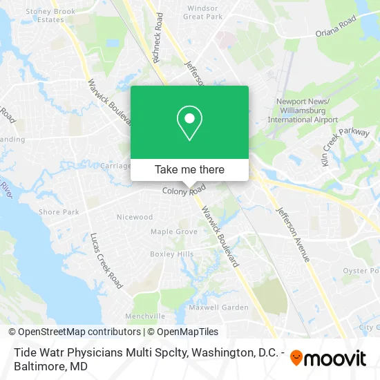 Tide Watr Physicians Multi Spclty map