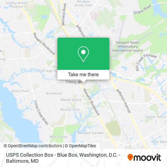 Mapa de USPS Collection Box - Blue Box