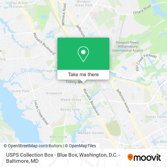 USPS Collection Box - Blue Box map